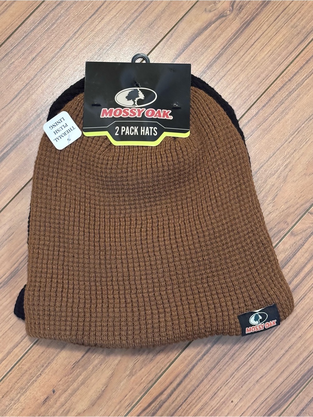 Mossy Oak Brown Ribbed Beanie 2-Pack BROWN/BLACK